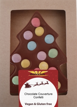 Vegan &amp; GF Milk Chocolate Christmas Tree with Buttons